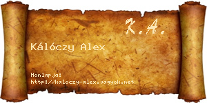 Kálóczy Alex névjegykártya
