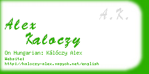 alex kaloczy business card